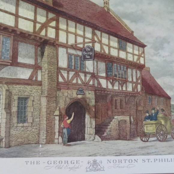 Set 4 Tablemats Old English Inns Vintage (K712) - Picture 2 of 8